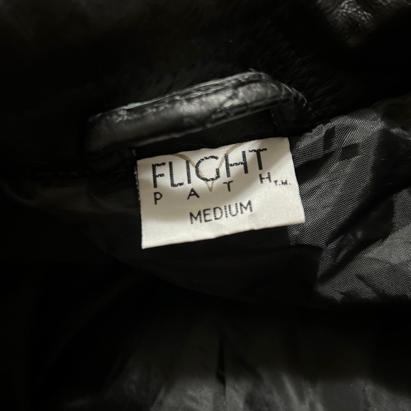 Flight Path Black Genuine Leather Zipper Jacket M - Picture 3 of 3
